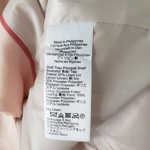 J Crew Blazer Womens 4 Pink Alexandra Linen Stretch Blend - Picture 9 of 11